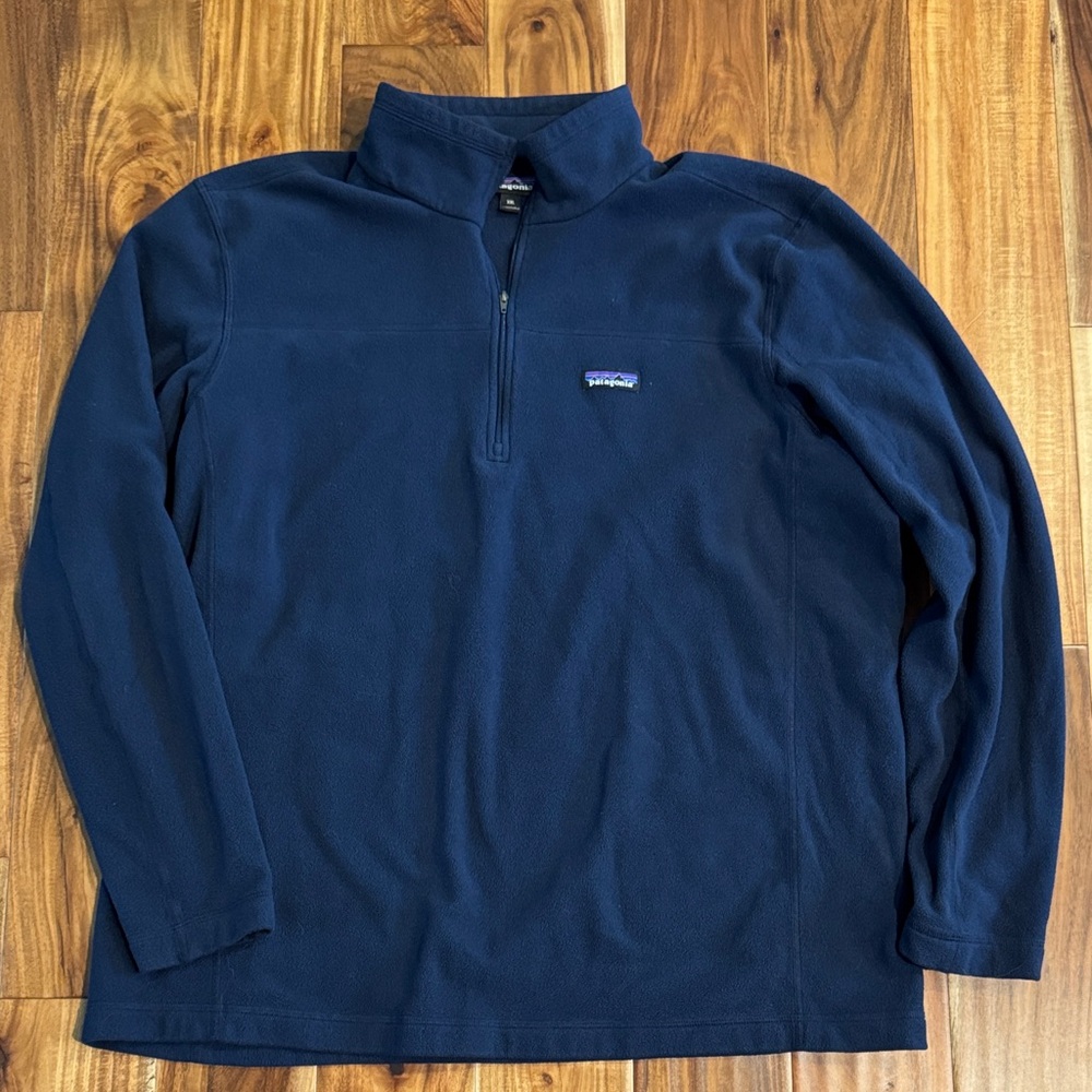 Patagonia Navy Blue Quarter-Zip Fleece XXL